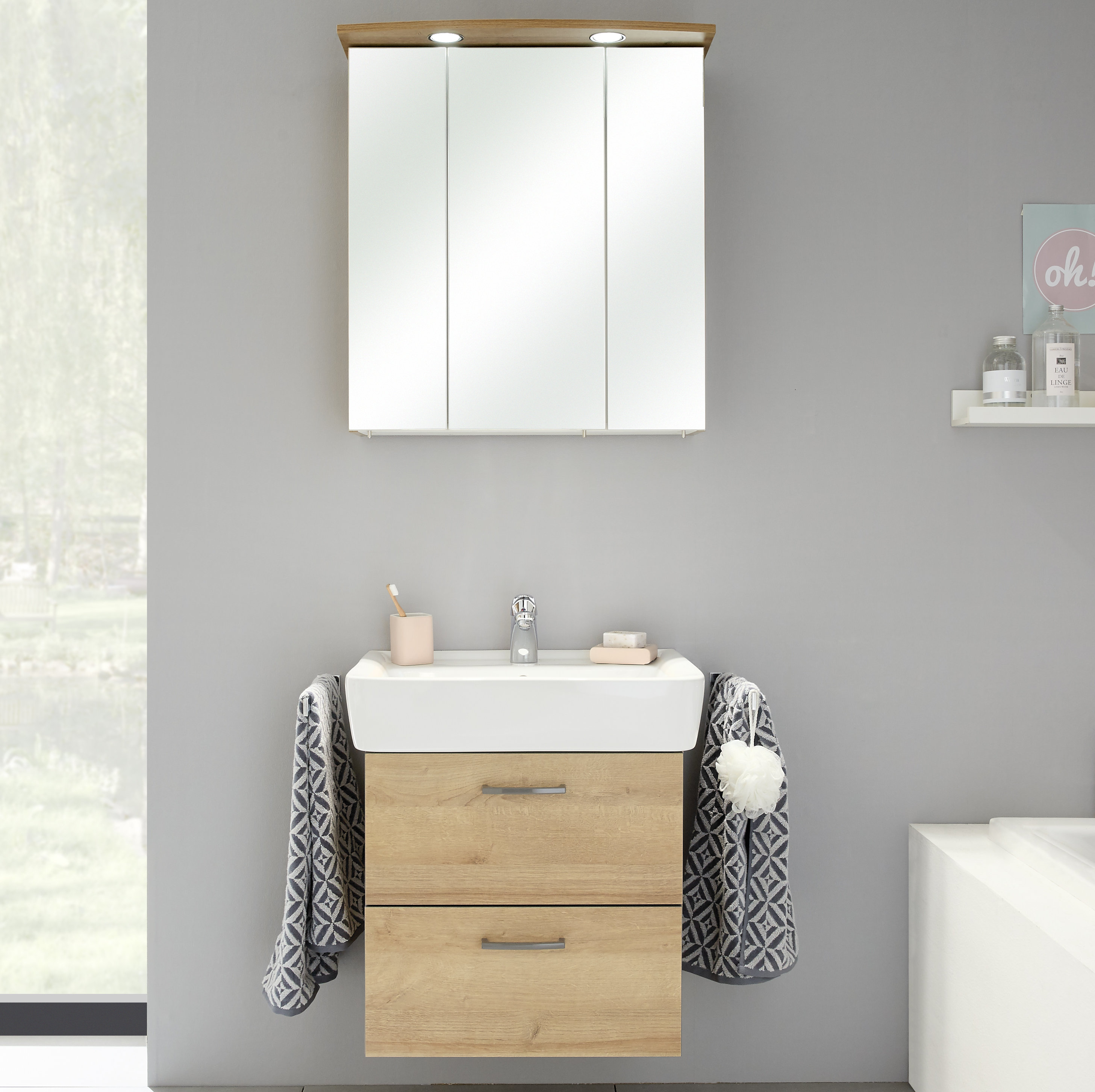 Brayden Studio Pegram 65cm W X 1955cm H X 33cm D Bathroom Storage Furniture Set Wayfaircouk