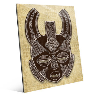 African Mask Wall Art Wayfair African Mask Horns Tan Graphic Art