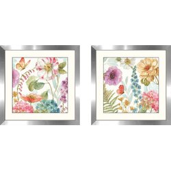 Ophelia & Co. 'rainbow Seeds Flowers Ii' 2 Piece Framed Watercolor 