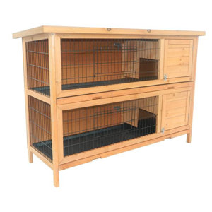 2-Story Stacked Wooden Outdoor Animal Bunny Rabbit Hutch/Guinea Pig House