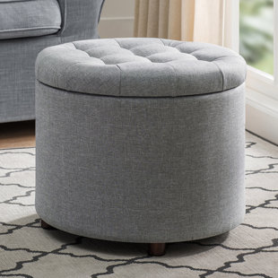 Zora Tufted Storage Ottoman With Tray