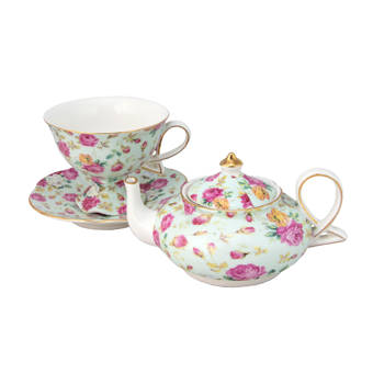 Pinky Up Addison Arabesque 3 Piece Porcelain China Tea Set Wayfair