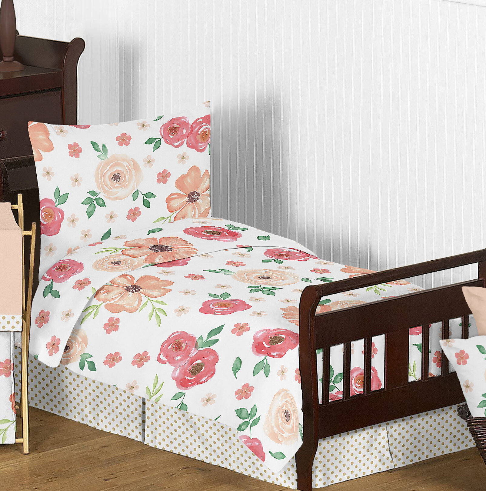 Sweet Jojo Designs Watercolor Floral 5 Piece Toddler Bedding Set Reviews Wayfair