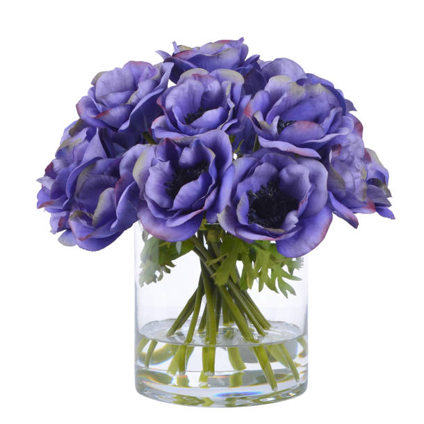 Primrue Poppy Floral Arrangement in Vase | Wayfair