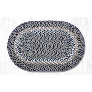 Blue/Natural Braided Area Rug