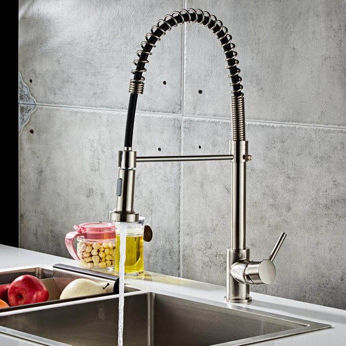 Ktaxon Pull Down Single Handle Kitchen Faucet With Side Spray