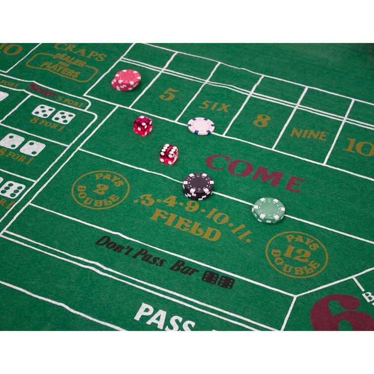 2-Sided 36" x 72" Craps & Casino Roulette Gaming Table Felt Layout Mat 