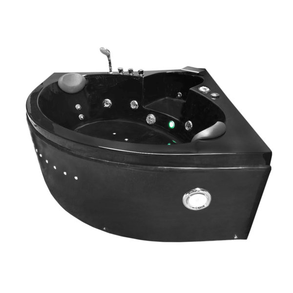 Simba USA Dolphin 59" x 59" Corner Whirlpool Bathtub | Wayfair