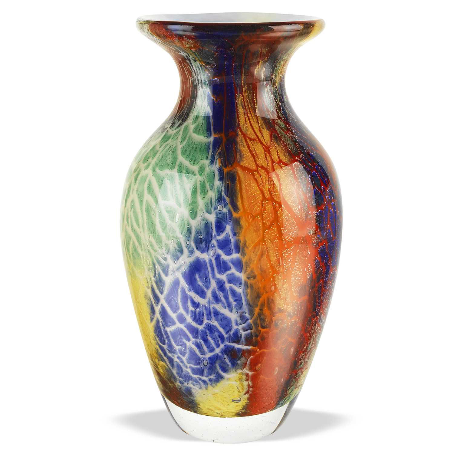 Latitude Run Caelob Red Blue Green 11 Indoor Outdoor Glass Table Vase Wayfair