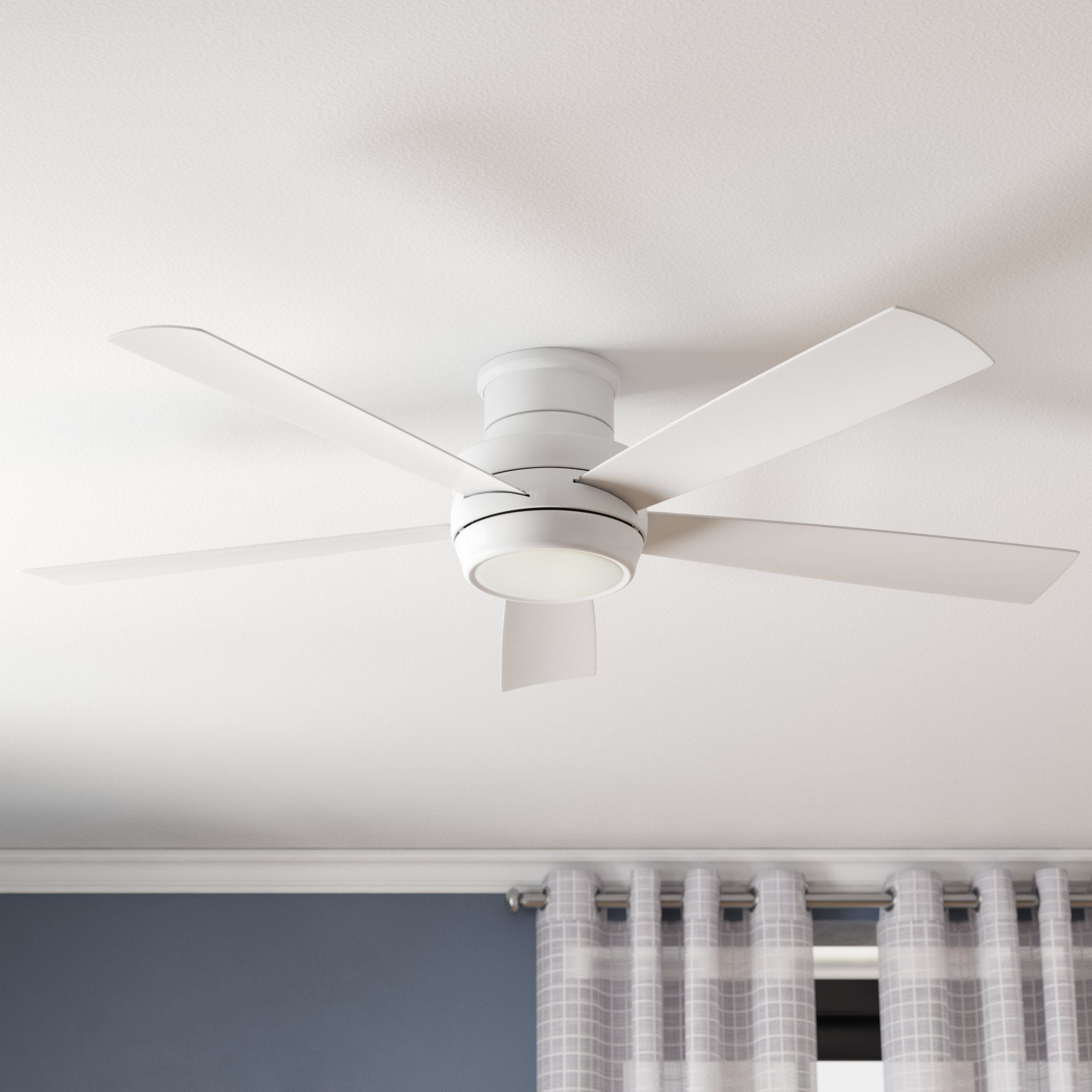 Latitude Run 52 Cedarton Hugger 5 Blade Ceiling Fan With Remote