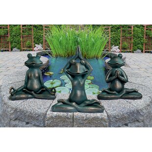 Acrobatic Garden Frog Sculpture Yoga Handstand Pose Metal Pool Pond Statue 18"H 
