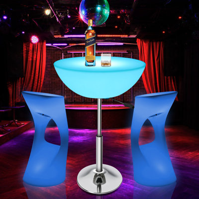 Lindella LED Light Up 16 Color Changing Bar Stool Table
