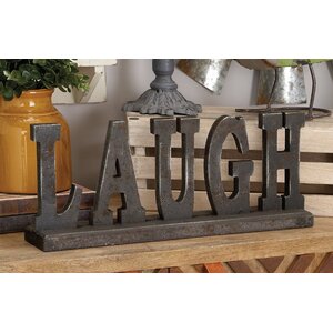 Wood Table Top Laugh Letter Block