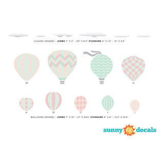 Hot Air Balloon Adventure Self-Adhesive Door Mural Sticker For All Europe Size
