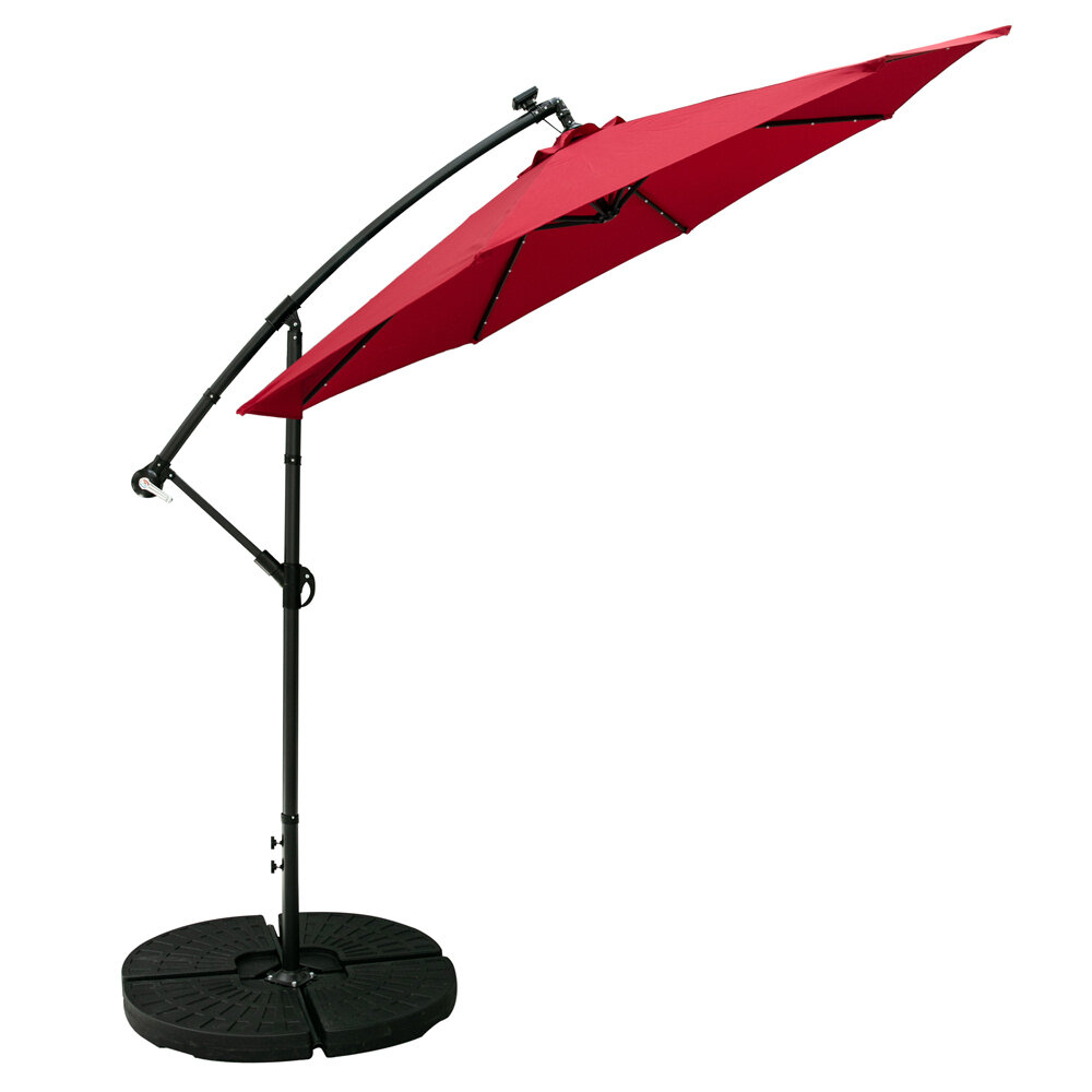 Freeport Park 10ft Solar Led Offset Hanging Patio Umbrella Inclined Waterproof And Sunshine Protection Design Reviews Wayfair Ca