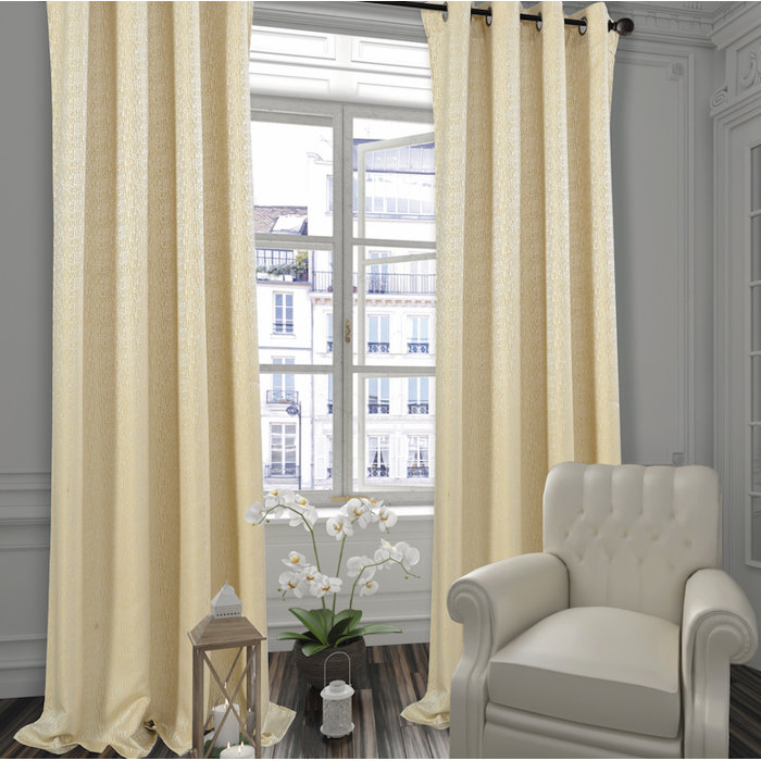 Ivy Bronx Janis Extra Wide Solid Room Darkening Grommet Curtain