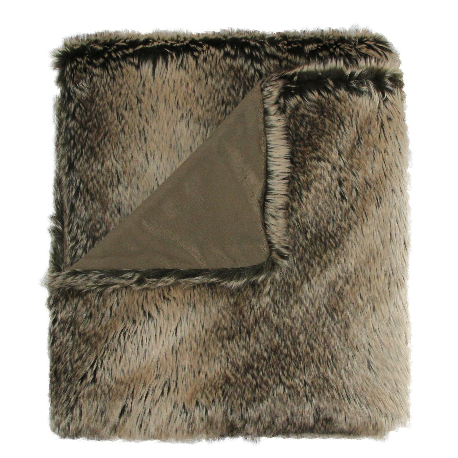 Northlight Brown Faux Fur Super Plush Throw Blanket 50 X 60