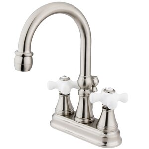 Governor Double Handle Centerset Bathroom Faucet with Brass Pop-Up Drain