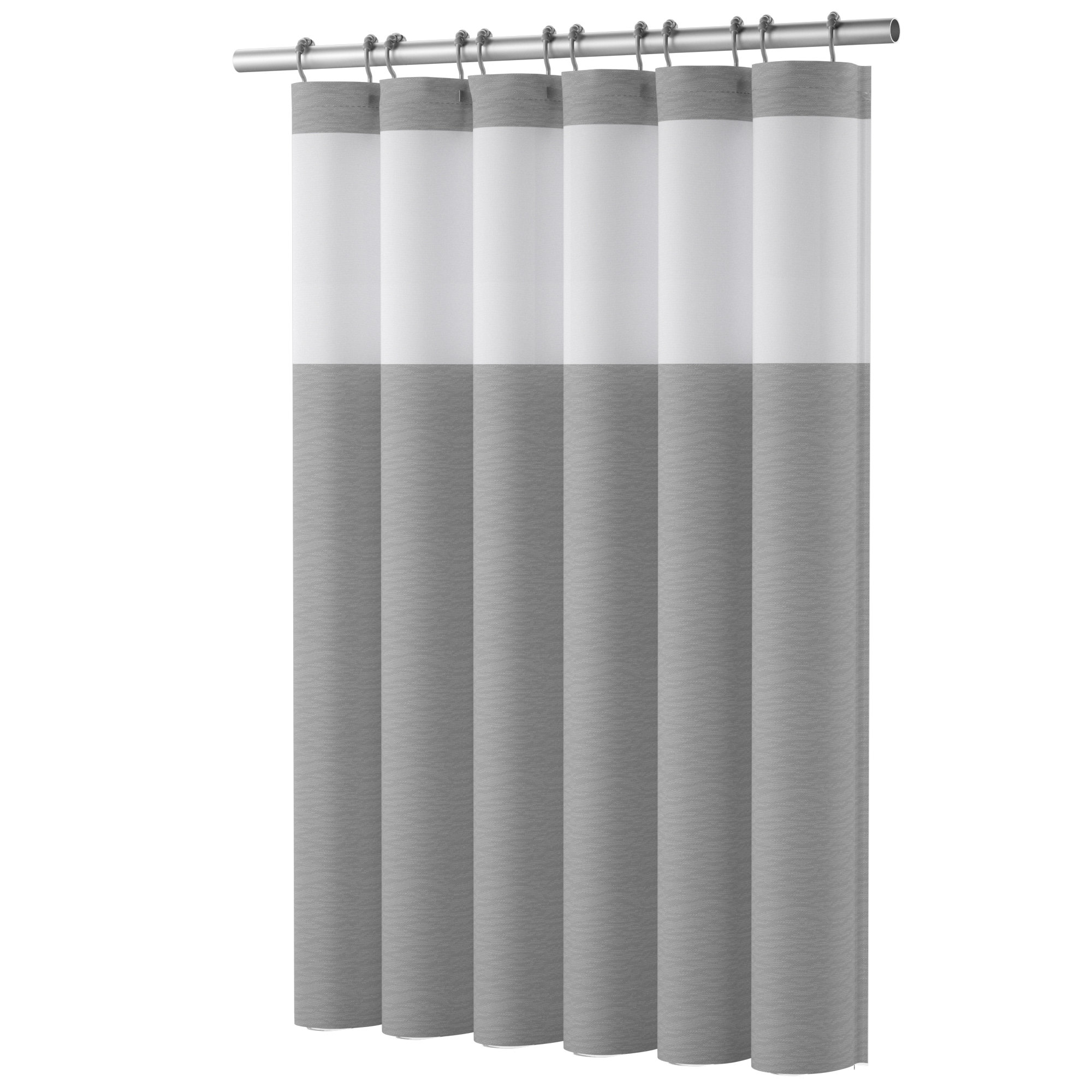 Shower Curtain Decor Set Ombre Colorful Design Black Gray Bath Curtains 12 Hooks