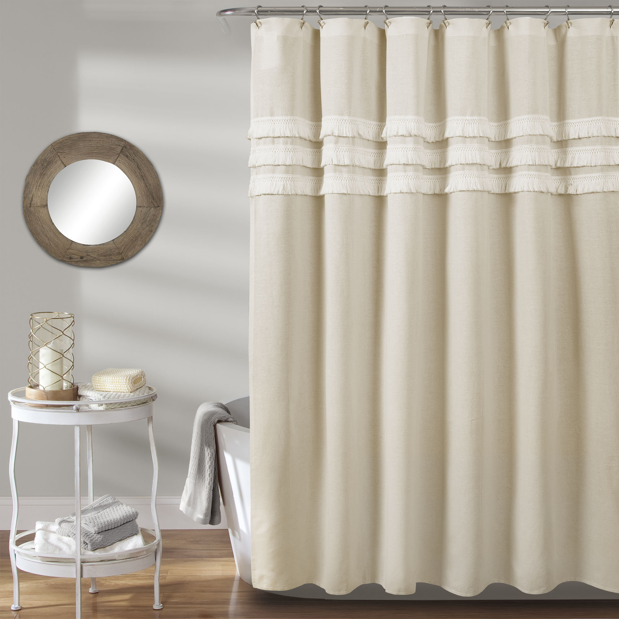 Charlton Home Marzano Linen Shower Curtain Reviews Wayfair