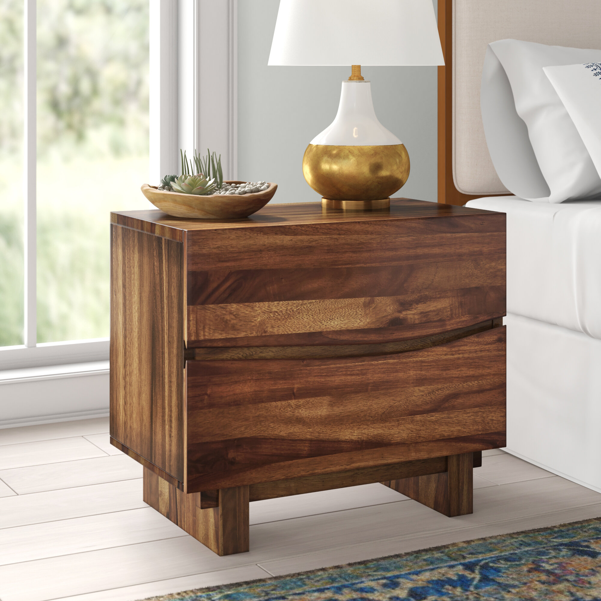 wayfair wood nightstand