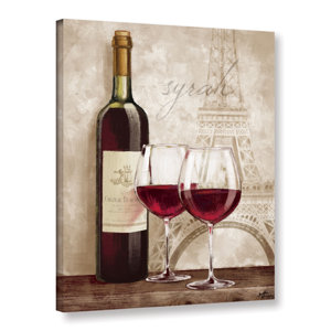 'Wine In Paris IV' Graphic Art on Wrapped Canvas