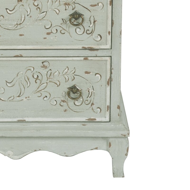 Ophelia Co Cobos Hand Painted 3 Drawers Accent Chest Wayfair