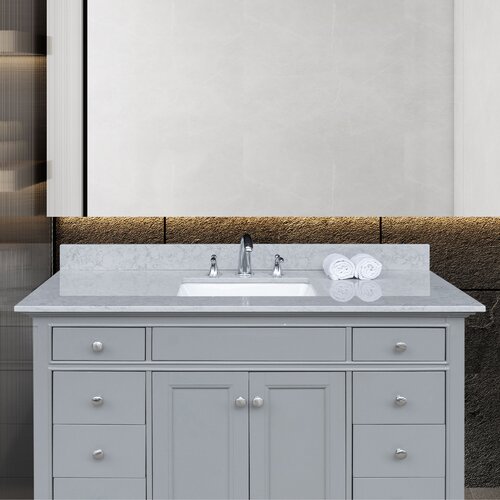 Aoche 49'' Stone Single Bathroom Vanity Top with Sink & Reviews | Wayfair