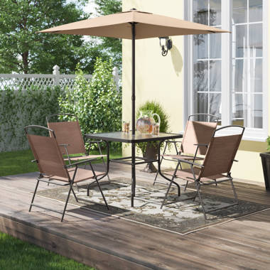 kroll 8 piece dining set with umbrella