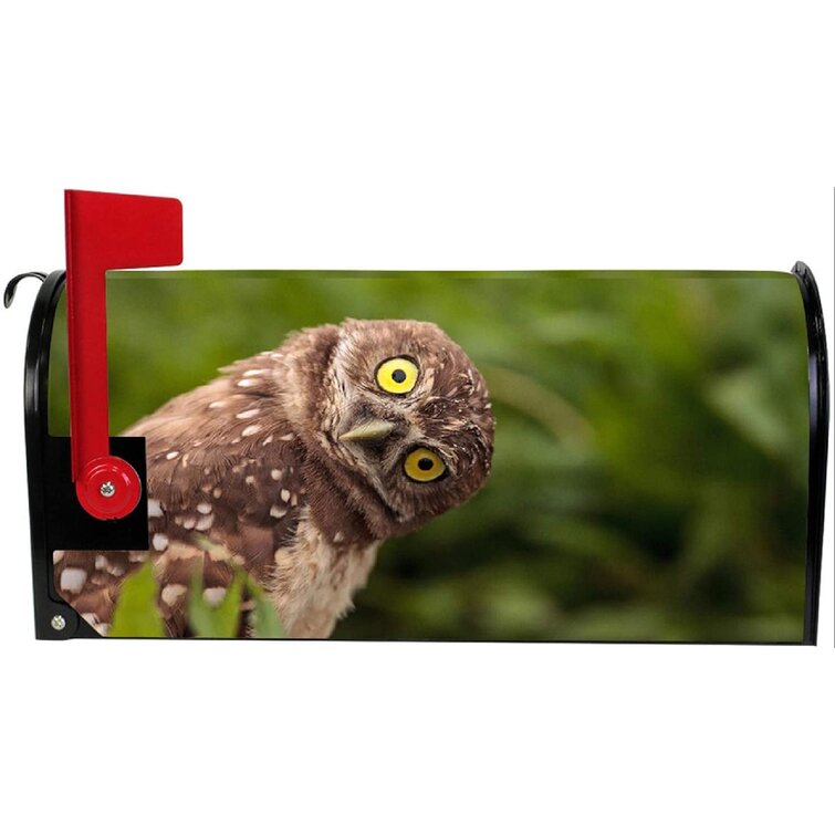 Miniisoul Cartoon Owl Mailbox Cover Magnetic Mailbox Wraps Post Letter Box Cover for Garden Yard Home Decor Standard Size Fits 21x18 in Mailbox