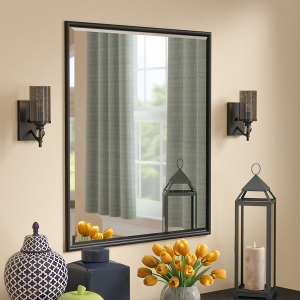 Black Artsay 24x36 Wall Mirror with Frame Hanging Vanity Makeup Mirrors for Bathroom Living Room Bedroom