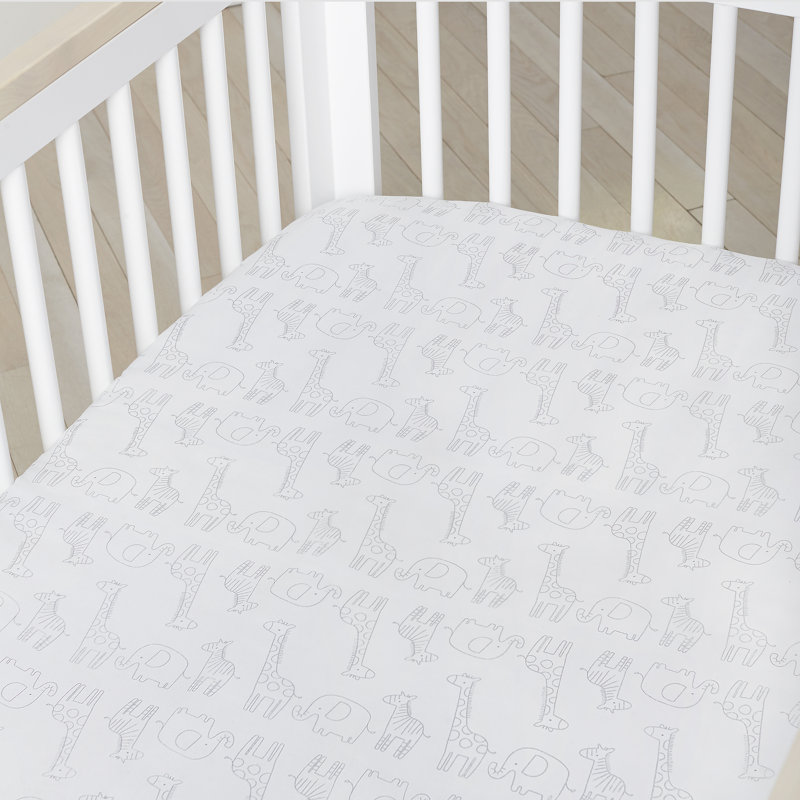 animal print crib sheet