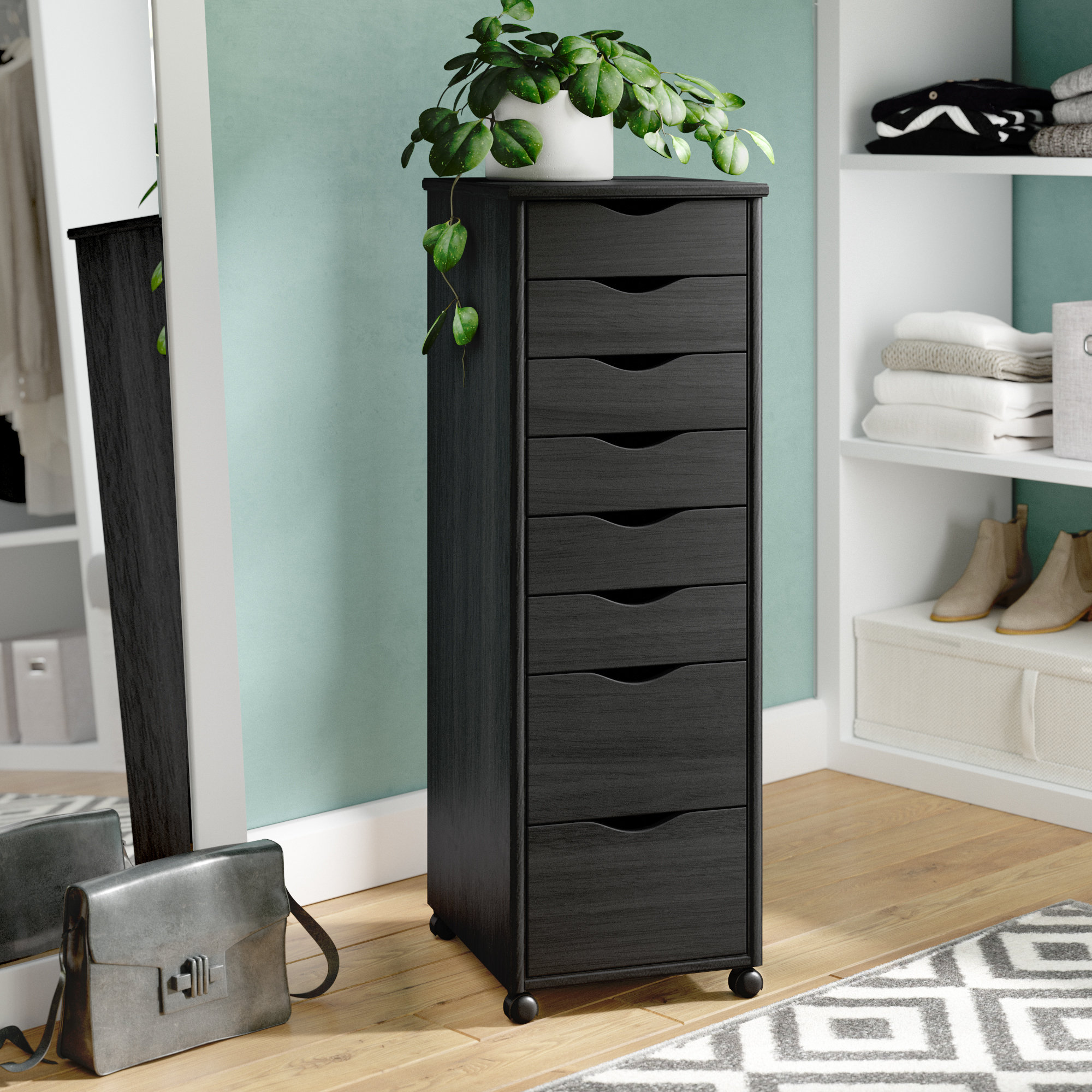 5 Drawers Storage Cabinet Dresser StorageTower Closet Sturdy Bedroom Office 