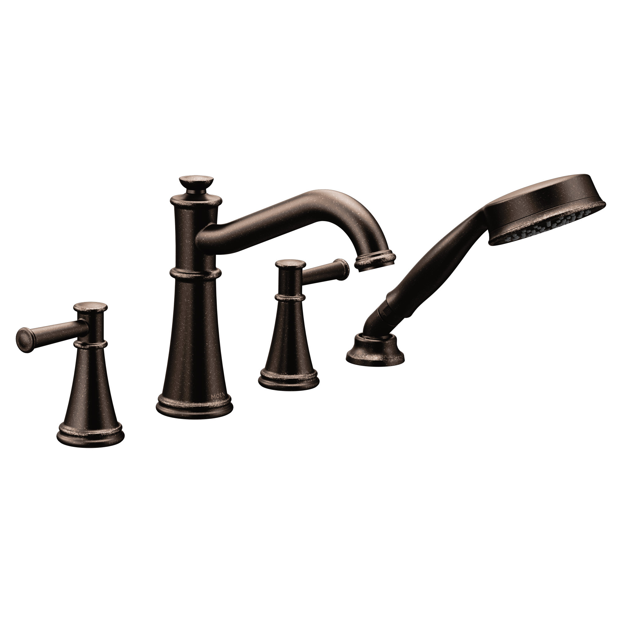 Moen Belfield Double Handle Deck Mounted Roman Tub Faucet Trim With Handshower Wayfair