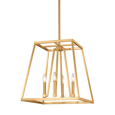 Hanley 4 Light Lantern Geometric Pendant Darby Home Co Finish Gilded Satin Brass Size 19 H X 18 W X 18 D Shefinds