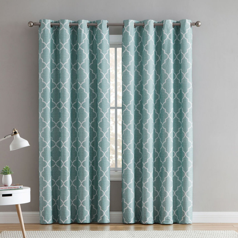 House Of Hampton Puma Geometric Blackout Thermal Grommet Curtain