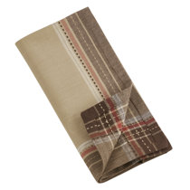 Plaid Colorful Green Red Blue Plum Cotton Dinner Napkins by Roostery Set of 2