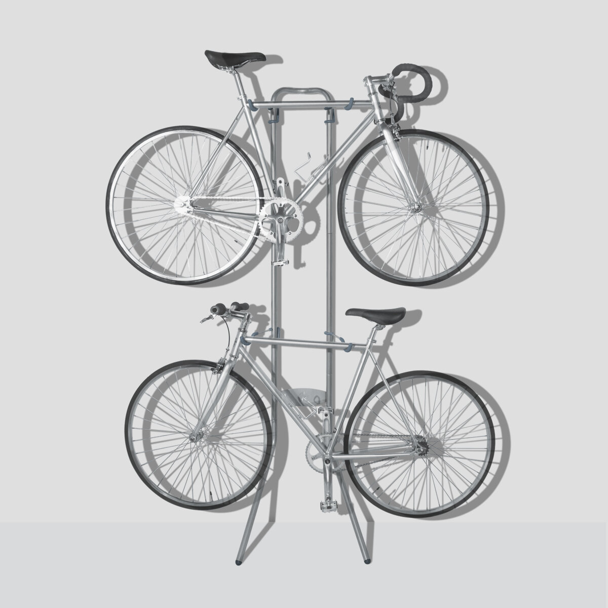 silver bike rack