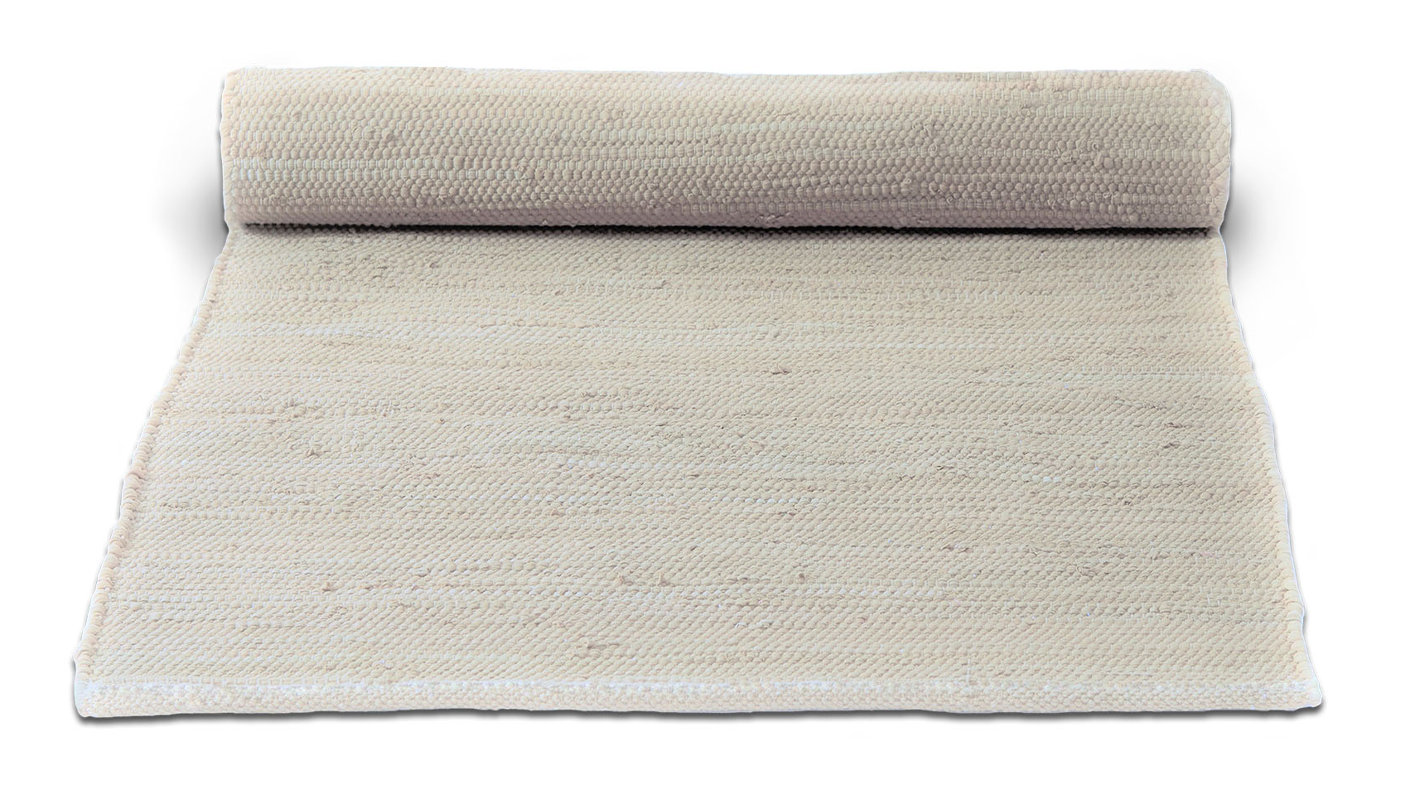Rug Solid Handgefertigter Teppich Aus Baumwolle In Wüstenweiß Handgefertigter Teppich Aus Baumwolle In Wüstenweiß