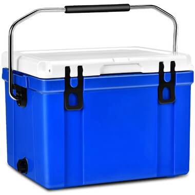 62-Quart Portable Ice Chest Cooler 3-Day Insulated Wheels Blue Camping Outdoor 