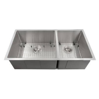 Ariel 48 L X 19 W Double Basin Undermount Kitchen Sink With Basket Strainer Reviews Wayfair
