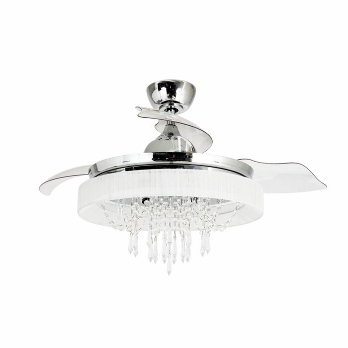 42 Sweitzer Modern Crystal 3 Blade Ceiling Fan With Remote