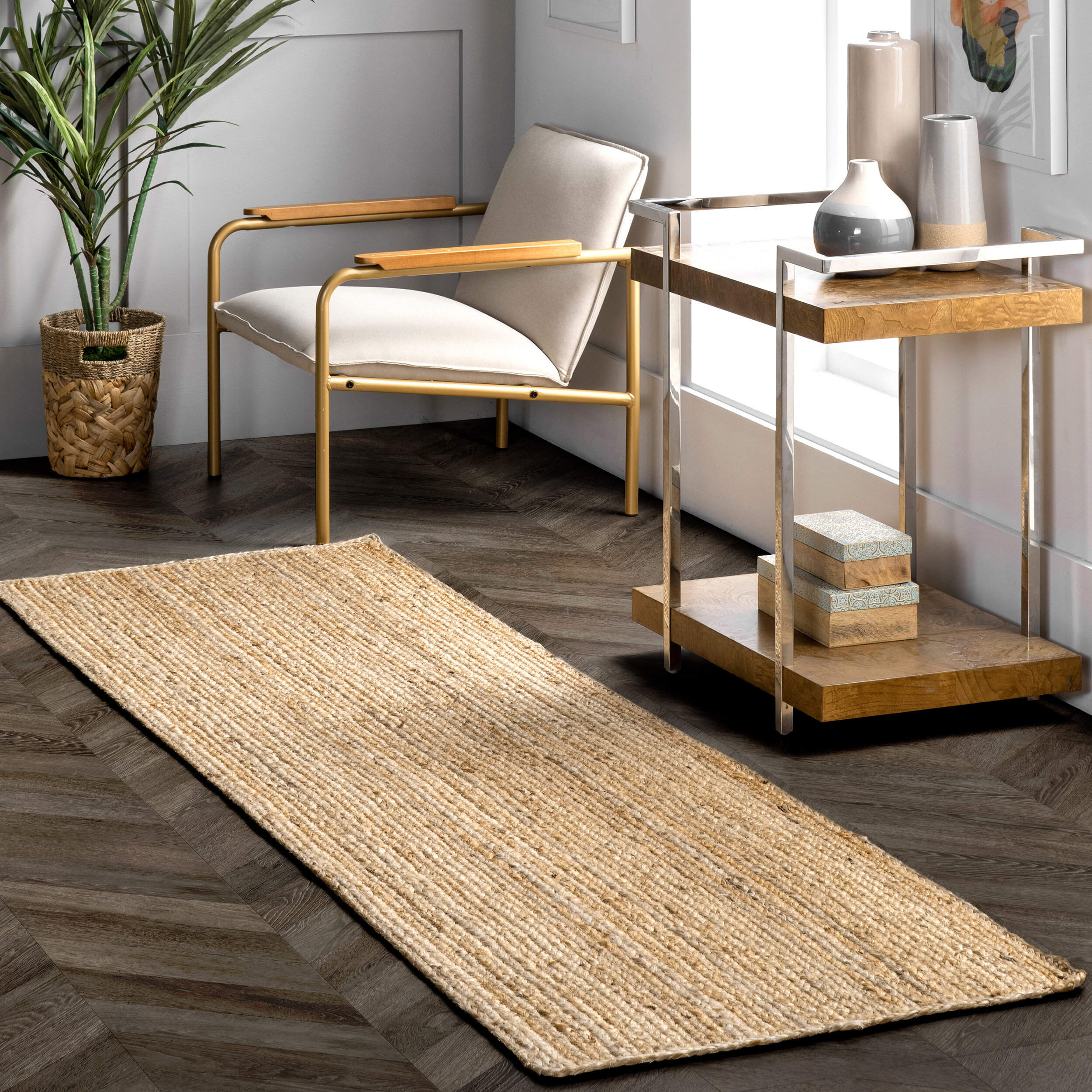 Beige Brown Woven Rug Modern Design Forest Carpet Thick Quality Large Small Mats 