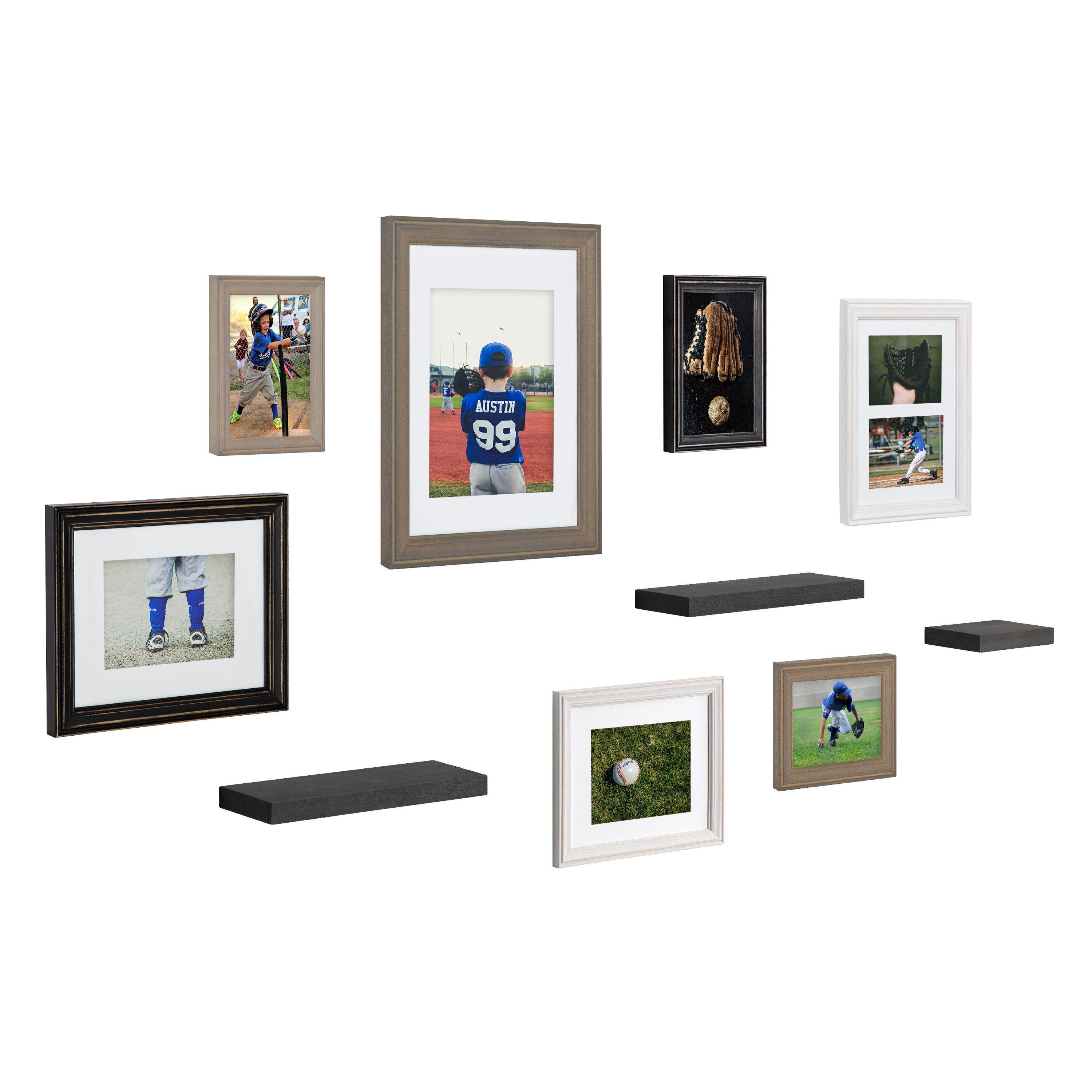 8' X 10' Black Matted Picture Frame with Wall Mount Two-Toned Special Moments 