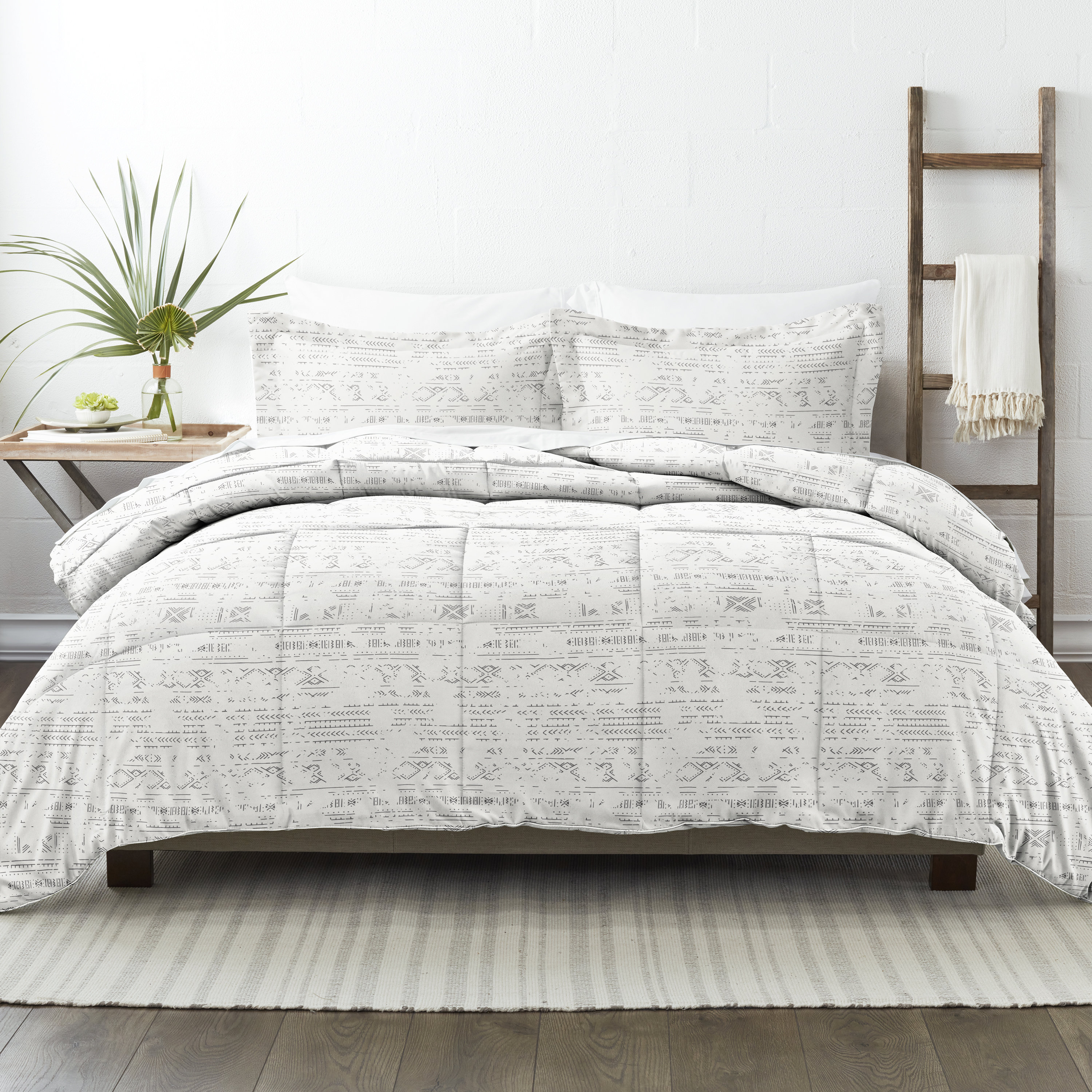 Steelside™ Rylan Light Gray/White Microfiber Comforter Set Wayfair