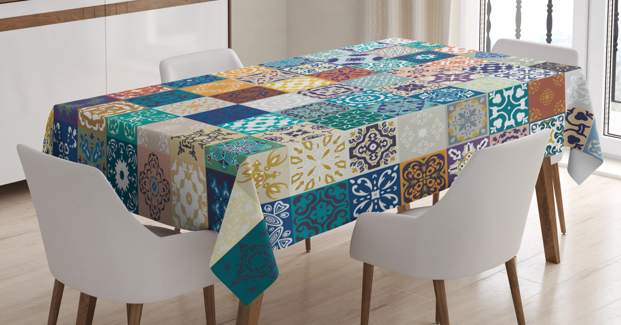 Ambesonne Moroccan Print Table Runner Dining Room Kitchen Decor in 3 Sizes 