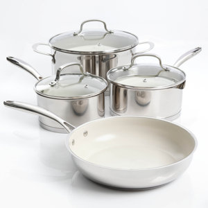 Gleaming 8 Piece Stainless Steel Cookware Set