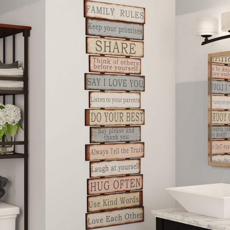 rustic distressed wood sign inspirational wall art home decor plaque I love you 