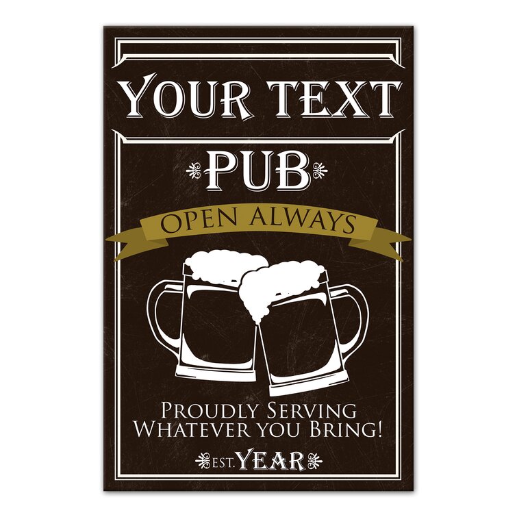 Designs Direct Creative Group Name Pub Sign - Wrapped Canvas Print ...