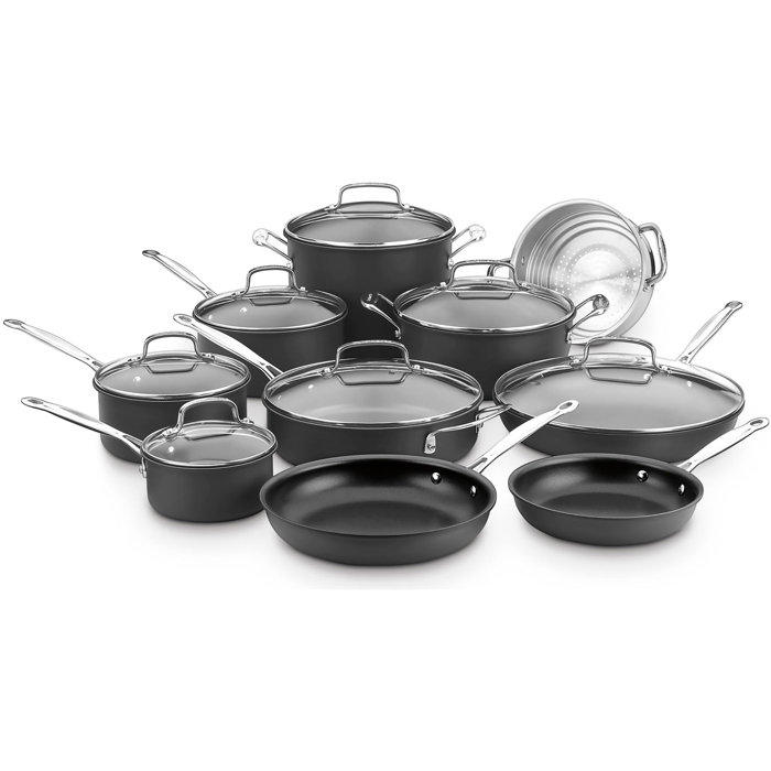 Cuisinart Chef S Classic 17 Piece Hard Anodized Non Stick Cookware Set